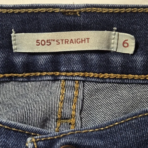 Levi's 505 Straight Leg Dark Wash Women's Denim Jeans 6 - Picture 5 of 7